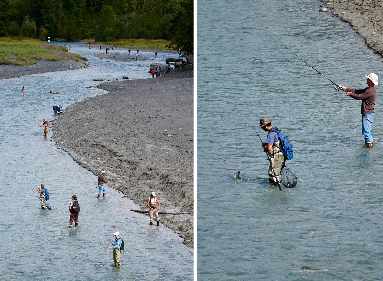 Fishing at Bird Creek Alaska