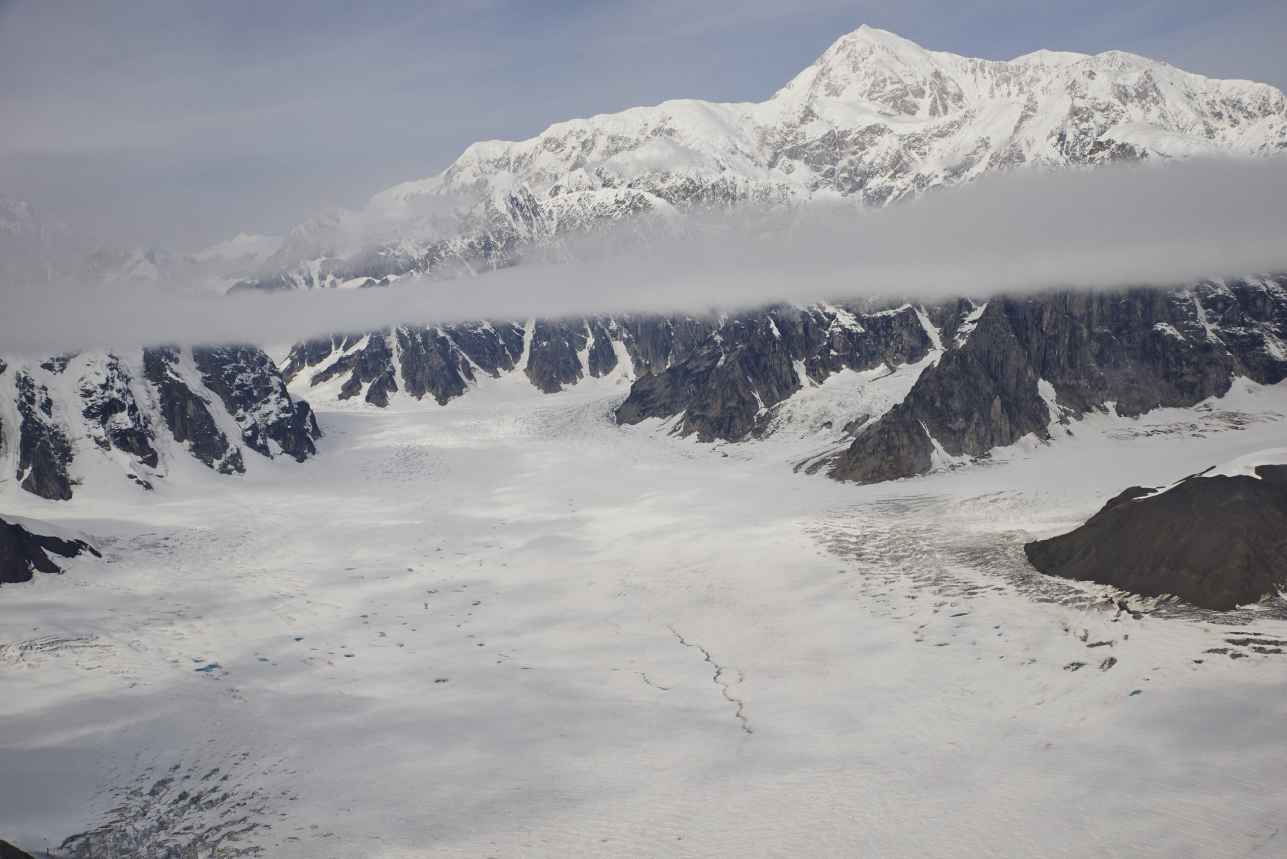 Denali appears from out of the clouds