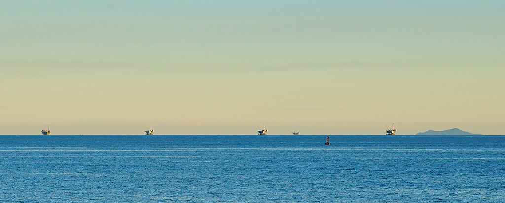 Oil rigs off the coast of Santa Barbara