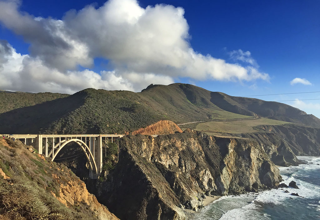 One of the several large concrete arch bridges in Big Sur