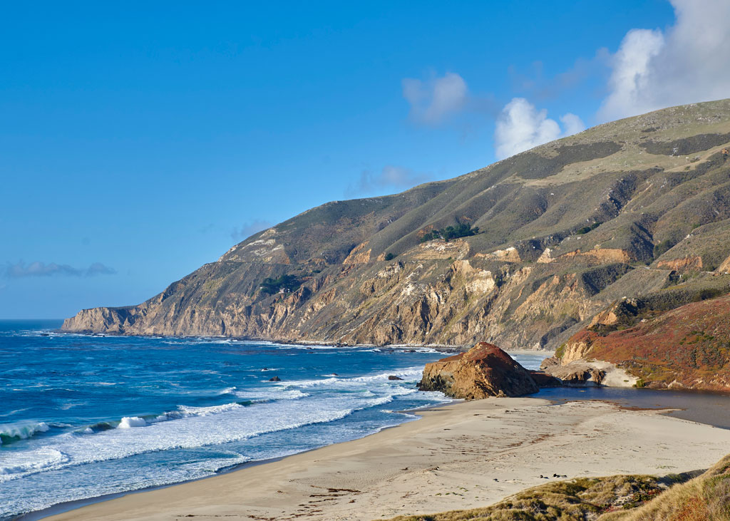 The Big Sur coastline is rich with sandy beaches and coves