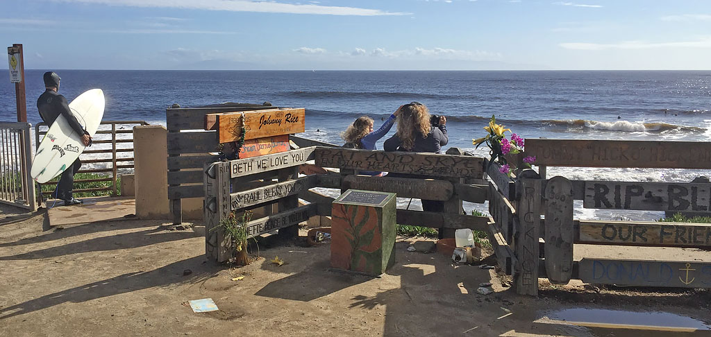 Tributes for surfers past at Steamer Lane